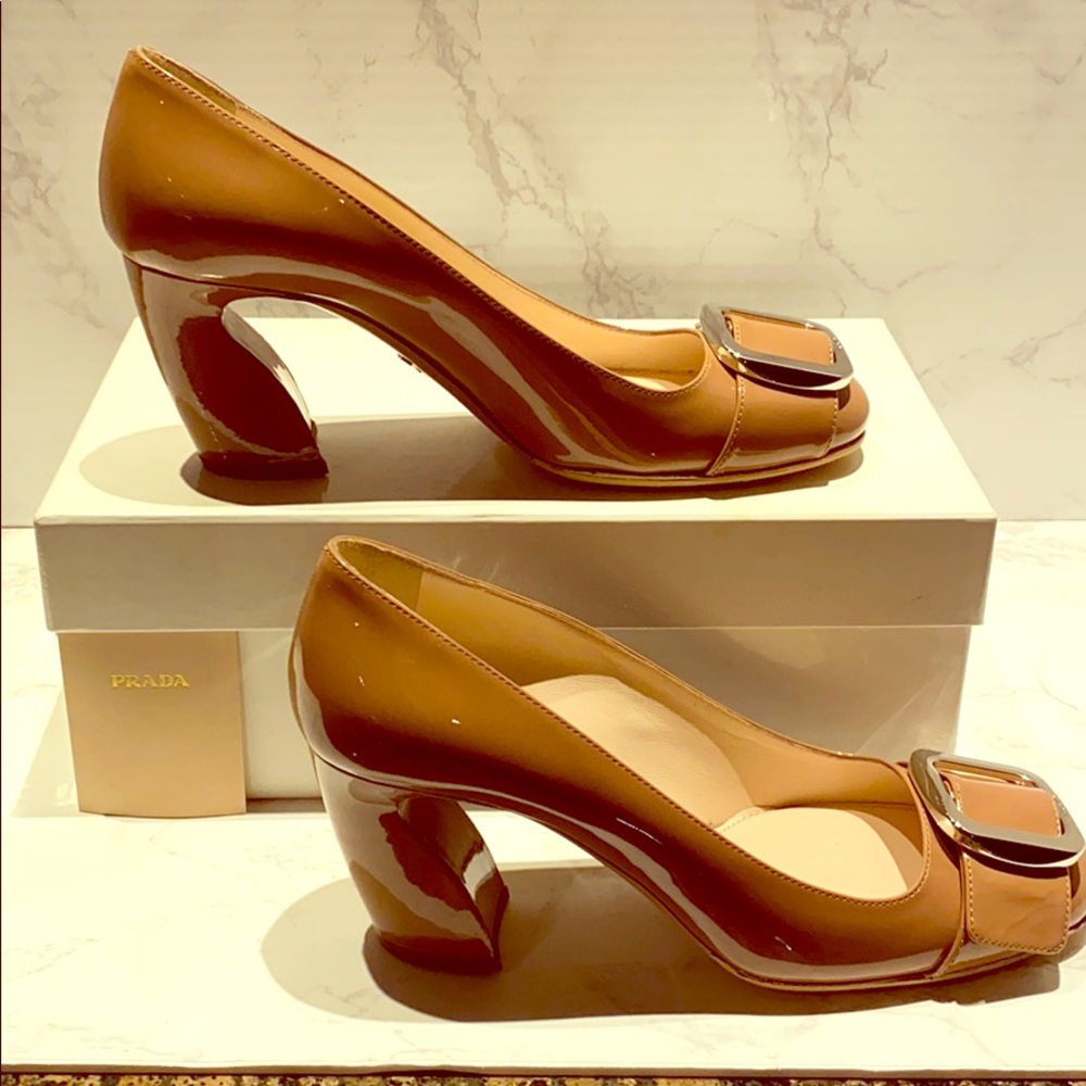 Prada Buckle Sculpted Heel